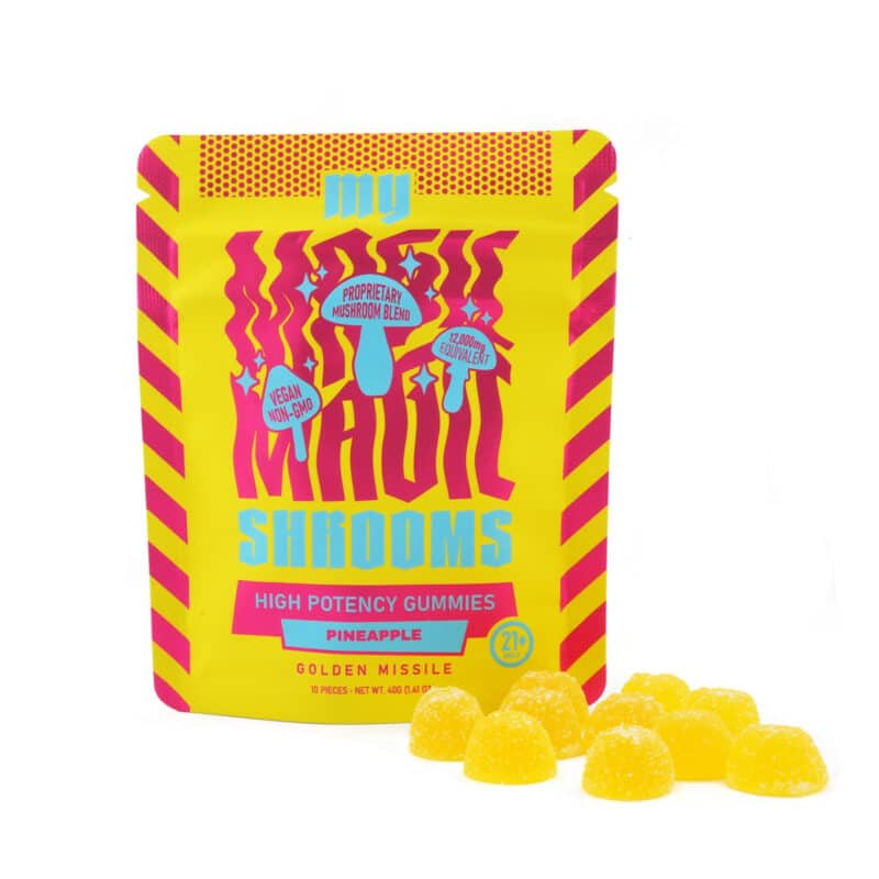 Golden Missile Pineapple flavored My Magic Shroom Gummies 10 count