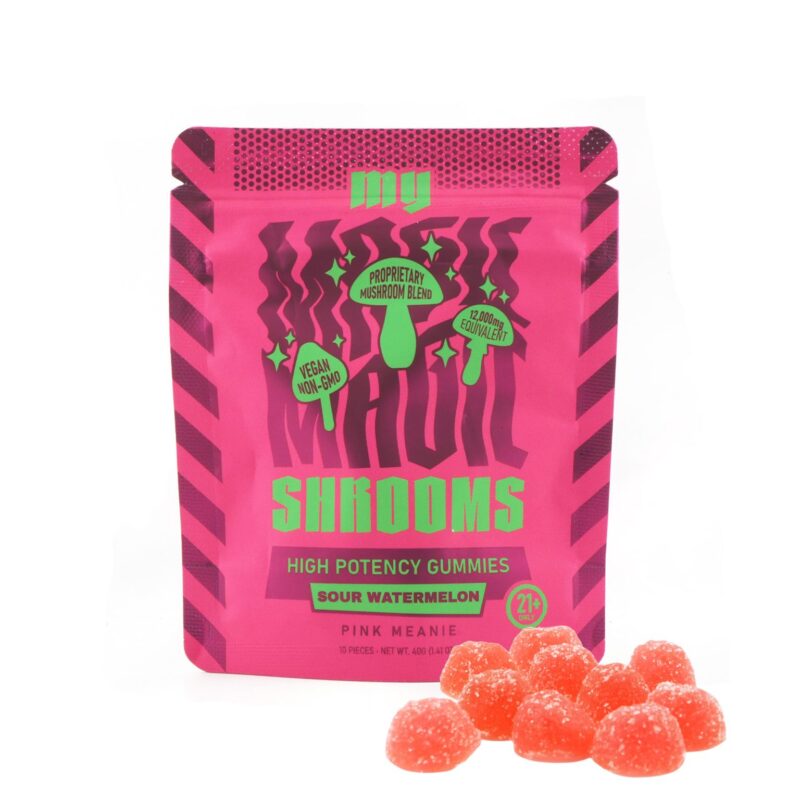 10 Sour Watermelon Pink Meanie Magic Shroom Gummies